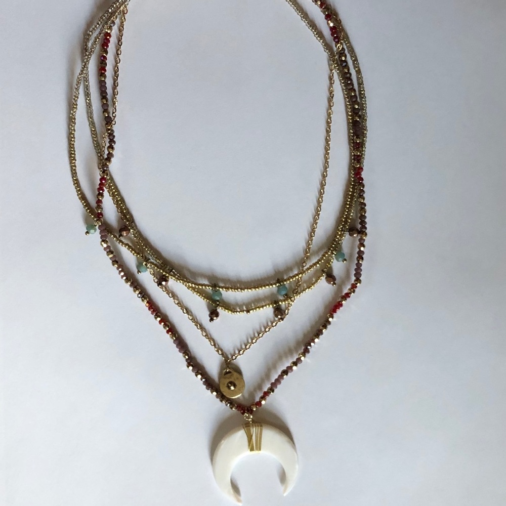 Crescent moon necklace set